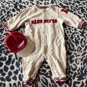 Radio Flyer Cream and Red Kids Footie